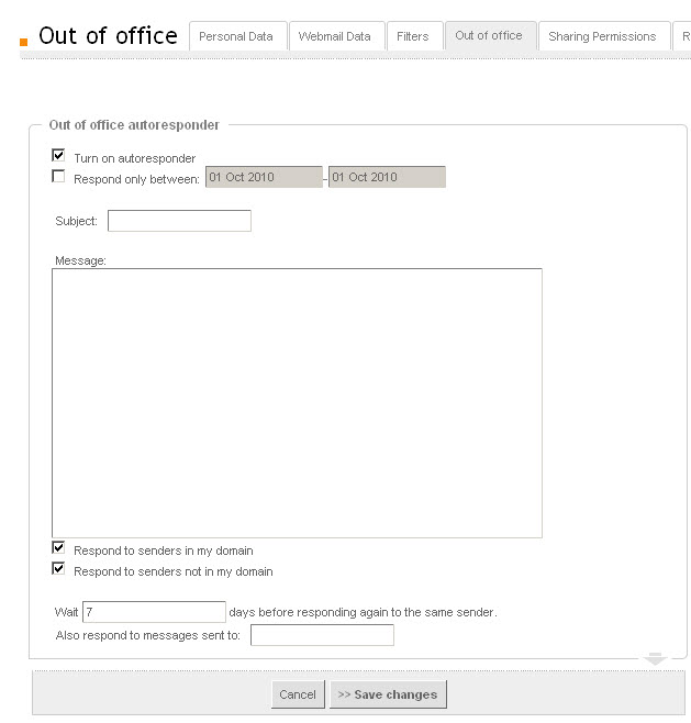 Setting an Out-of-Office Auto-Responder | Axigen Documentation