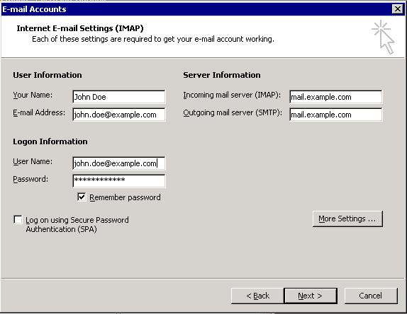 Axigen Mail Server - How to configure Outlook 2003 to work with Axigen ...